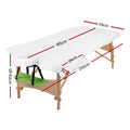 Zenses Massage Table 70cm 3 Fold Portable Wooden Beauty Bed Green