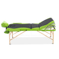 Zenses Massage Table 70cm 3 Fold Portable Wooden Beauty Bed Green