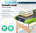 Zenses Massage Table 70cm 3 Fold Portable Wooden Beauty Bed Green