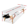 Zenses Massage Table 70cm 3 Fold Portable Wooden Black