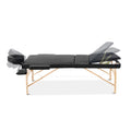 Zenses Massage Table 70cm 3 Fold Portable Wooden Black