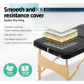 Zenses Massage Table 70cm 3 Fold Portable Wooden Black