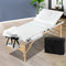 Zenses Massage Table 70cm 3 Fold Portable Wooden Beauty Bed White