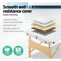 Zenses Massage Table 70cm 3 Fold Portable Wooden Beauty Bed White