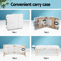Zenses Massage Table 70cm 3 Fold Portable Wooden Beauty Bed White