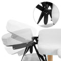 Zenses Massage Table 70cm 3 Fold Portable Wooden Beauty Bed White