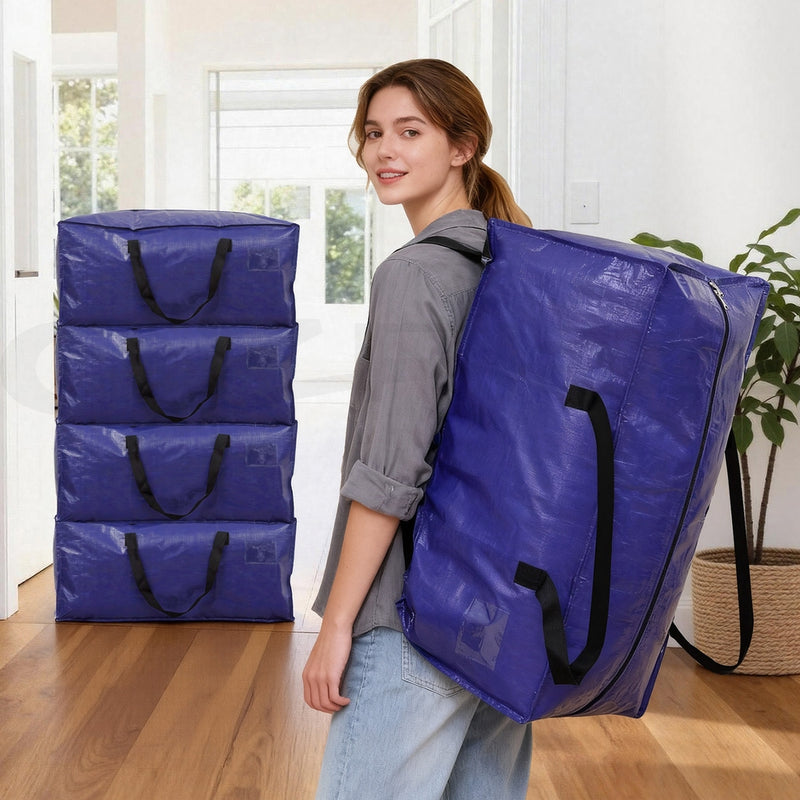 Artiss Moving Bags 5 Pack Heavy Duty Waterproof Blue Large