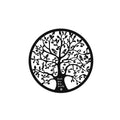 Artiss Metal Wall Art Tree of Life Leaf Round Frame Hanging Decor