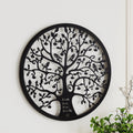 Artiss Metal Wall Art Tree of Life Leaf Round Frame Hanging Decor