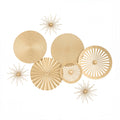 Artiss 8 Pieces Gold Metal Wall Decor Set 3D Starburst Round Disc Sculptures Flexible DIY Layout