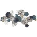 Artiss Metal Wall Art Hanging 132cm Blue Leaf Circles Sculpture