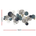 Artiss Metal Wall Art Hanging 132cm Blue Leaf Circles Sculpture