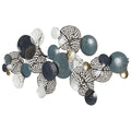 Artiss Metal Wall Art Hanging 132cm Blue Leaf Circles Sculpture