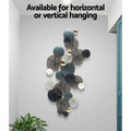 Artiss Metal Wall Art Hanging 132cm Blue Leaf Circles Sculpture