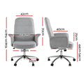Artiss Grey Fabric Office Chair Computer Desk Chair