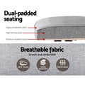 Artiss Grey Fabric Office Chair Computer Desk Chair