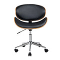 Artiss Wooden Office Chair Leather Seat Black