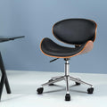 Artiss Wooden Office Chair Leather Black