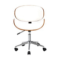 Artiss Wooden Office Chair Leather Seat White