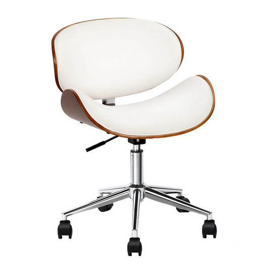 Artiss Wooden Office Chair Leather White