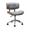 Artiss Wooden Office Chair Grey Fabric Seat