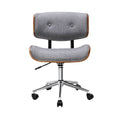 Artiss Wooden Office Chair Grey Fabric Seat