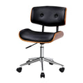 Artiss Wooden Office Chair PU Seat Black Brown