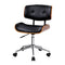 Artiss Wooden Office Chair PU Seat Black Brown