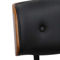 Artiss Wooden Office Chair PU Seat Black Brown