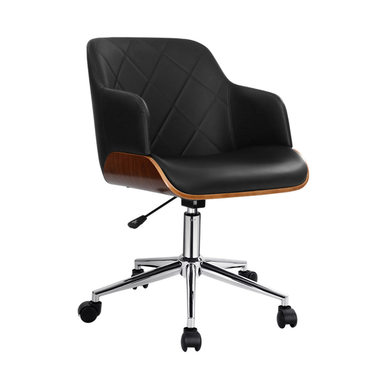 Artiss Wooden Office Chair Fabric Black