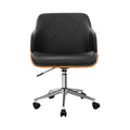 Artiss Wooden Office Chair Fabric Black
