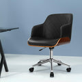 Artiss Wooden Office Chair Fabric Black