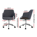 Artiss Office Chair Wooden Fabric Seat Grey