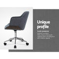 Artiss Office Chair Wooden Fabric Seat Grey