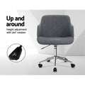 Artiss Office Chair Wooden Fabric Seat Grey