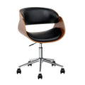 Artiss Wooden Office Chair Black Leather Seat
