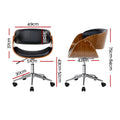 Artiss Wooden Office Chair Black Leather Seat