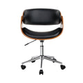 Artiss Wooden Office Chair Black Leather Seat