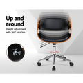 Artiss Wooden Office Chair Black Leather Seat