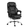 Artiss Executive Office Chair Black Leather Footrest