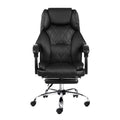 Artiss Executive Office Chair Black Leather Footrest