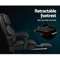 Artiss Executive Office Chair Black Leather Footrest
