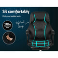 Artiss Executive Office Chair Black Leather Footrest