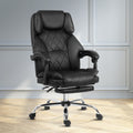 Artiss Executive Office Chair Black Leather Footrest