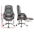 Artiss Office Chair Footrest Grey Executive