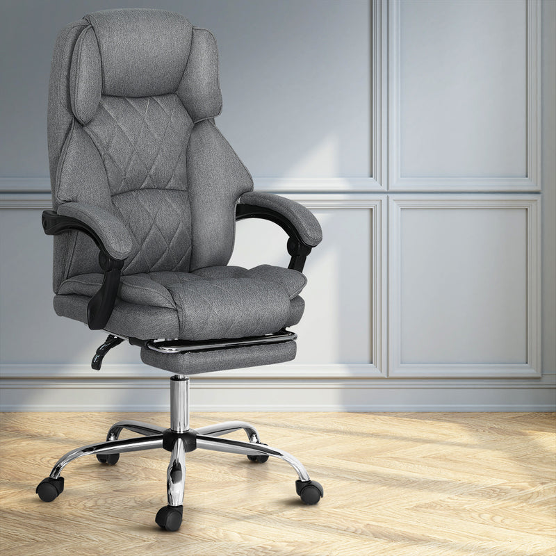 Artiss Office Chair Footrest Grey Executive