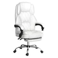 Artiss Executive Office Chair White Leather Footrest
