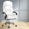 Artiss Executive Office Chair White Leather Footrest