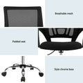 Artiss Mesh Office Chair Mid Back Black