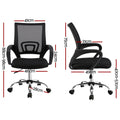 Artiss Mesh Office Chair Mid Back Black 2 Pack
